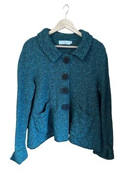 Willow Teal Button Up Cardigan Sweater Sz M